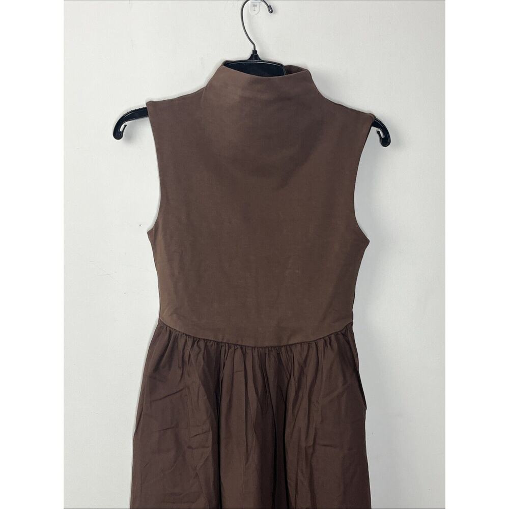 J. Crew Brown Sleeveless Midi Dress - Picture 3 of 11